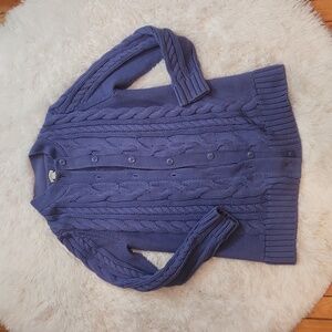 L.L. Bean heavy knit cardigan in purplish/blue